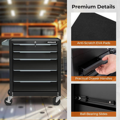 IRONMAX 2-in-1 Rolling Tool Chest with 11 Drawers – Detachable Steel Toolbox and Locking Tool Cabinet on Wheels