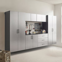 Astro Series Tall Wall-Mounted Garage Storage Cabinet with Soft-Close Doors – Metallic Gray