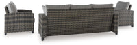 Oasis Court - Sofa, Chairs, Table Set (Set of 4) - Gray