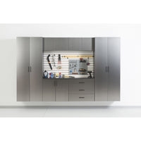 Astro Series Tall Wall-Mounted Garage Storage Cabinet with Soft-Close Doors – Metallic Gray