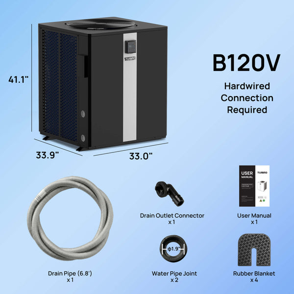 TURBRO Beluga Inverter Top Discharge Pool Heat Pump – 120K/160K BTU