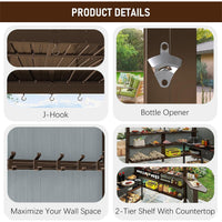 9x10 Hardtop Grill Gazebo with Bar Counters, Storage Shelves and Galvanized Steel Roof