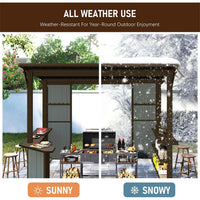 9x10 Hardtop Grill Gazebo with Bar Counters, Storage Shelves and Galvanized Steel Roof