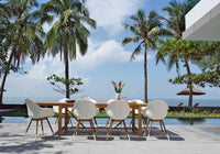 Leyland Extendable Table with 8 Chamonix Armchairs Dining Set