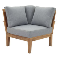 Marina 6-Piece Teak Outdoor Sectional Sofa Set with Water-Resistant Cushions