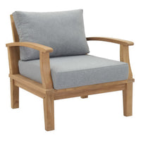 Marina 6-Piece Teak Outdoor Sectional Sofa Set with Water-Resistant Cushions