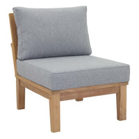 Marina 6-Piece Teak Outdoor Sectional Sofa Set with Water-Resistant Cushions