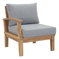 Marina 6-Piece Teak Outdoor Sectional Sofa Set with Water-Resistant Cushions