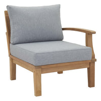 Marina 6-Piece Teak Outdoor Sectional Sofa Set with Water-Resistant Cushions