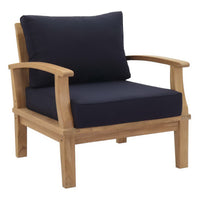 Marina 6-Piece Teak Outdoor Sectional Sofa Set with Water-Resistant Cushions