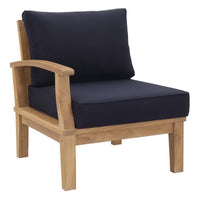 Marina 6-Piece Teak Outdoor Sectional Sofa Set with Water-Resistant Cushions
