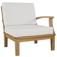 Marina 6-Piece Teak Outdoor Sectional Sofa Set with Water-Resistant Cushions