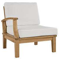 Marina 6-Piece Teak Outdoor Sectional Sofa Set with Water-Resistant Cushions