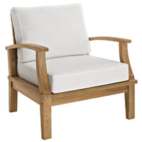 Marina 6-Piece Teak Outdoor Sectional Sofa Set with Water-Resistant Cushions