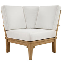 Marina 6-Piece Teak Outdoor Sectional Sofa Set with Water-Resistant Cushions