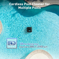 Universal Cordless Robotic Pool Cleaner with Retrieval Hook