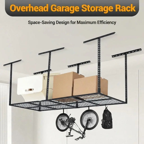 3x8 Ft Heavy Duty Garage Ceiling Storage Racks - 600 LBS Capacity