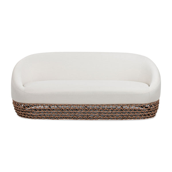 Willow Upholstered Patio Deep Seating Sofa with Sunbrella Upholstery - Dark Gray or Dark Brown