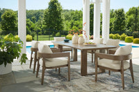 Serene Bay 7-Piece Outdoor Dining Set – Aluminum Patio Table with 6 Cushioned Chairs, Dark Brown