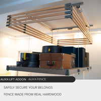 Auxx-Fence Solid Hardwood Safety Fence for Auxx-Lift Storage Platforms
