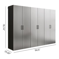 Astro Series Metallic Gray 3-Cabinet Garage Storage Set with Soft-Close Doors