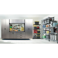 Astro Series Tall Wall-Mounted Garage Storage Cabinet with Soft-Close Doors – Metallic Gray