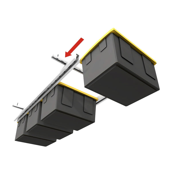 CeilingSAM Tote Slide Adjustable Overhead Garage Tote Storage Rack, Made in the USA