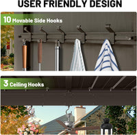 9x10 Hardtop Grill Gazebo with Bar Counters, Storage Shelves and Galvanized Steel Roof