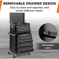 IRONMAX 2-in-1 Rolling Tool Chest with 11 Drawers – Detachable Steel Toolbox and Locking Tool Cabinet on Wheels
