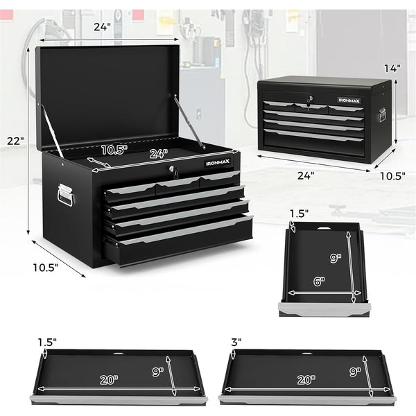 IRONMAX 2-in-1 Rolling Tool Chest with 11 Drawers – Detachable Steel Toolbox and Locking Tool Cabinet on Wheels